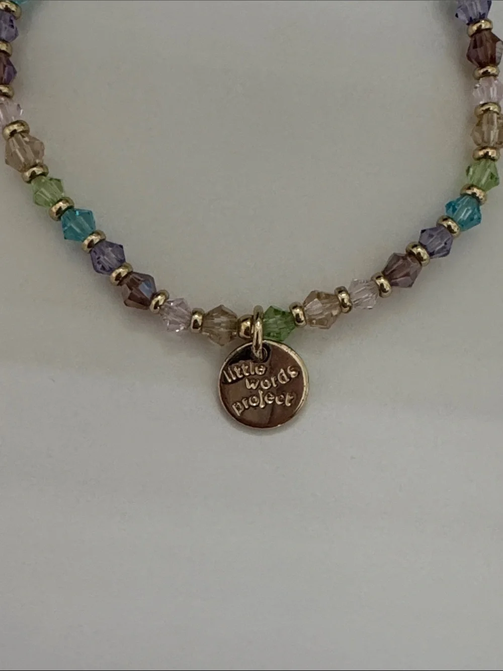 LIBRA Multicolor Crystal Bead Bracelet with Gold Accent